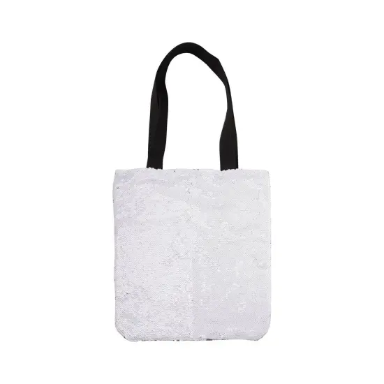 Craft Express 2 Pack Sequin Double-Layer Tote Bags &ndash; White & Silver Sublimation Blanksblimation {2}