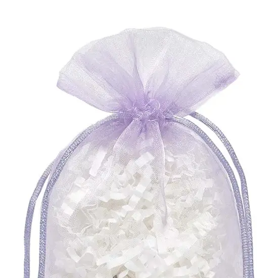 Flat Bottom Organza Bags 5 1/2 '' X 1 1/2 '' X 10 1/2 '' for Fancy Favor Bags Lavender {5}