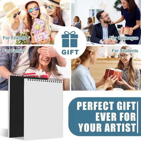 4 Pack Blank Sketch Book Spiral Hardcover Sketchbook 9" x 12" Top Spiral Bound Sketch Pad 100 Sheets 100 GSM Spiral Bound Art Sketchbook Drawing Paper Pad Art Supplies for Beginners Artists {5}