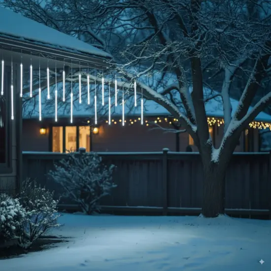 Perfect Holiday 8 Tubes Snowfall 50cm - Icicle Lights White {1}