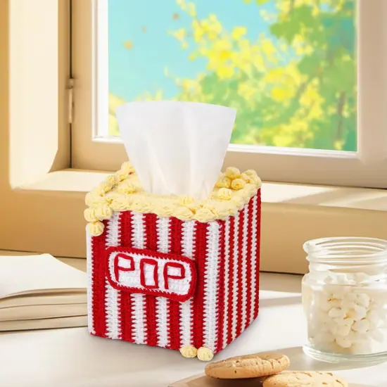 Crochet Kit - Popcorn Tissue Box {4}