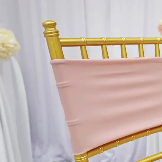 10 Pieces Soft Blush Pink Or Rose Gold Stretch Spandex Chair Bands 7 x 13 Inches {5}