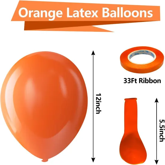100 Pack 12 Inch Orange Round Latex Balloons (A011-2-Orange, Normal) {2}