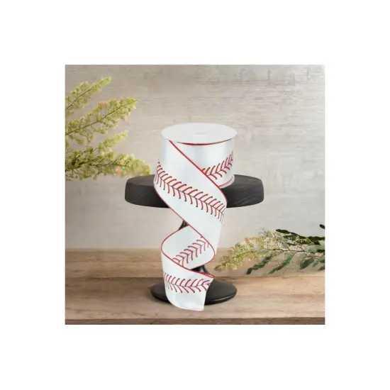2.5" Baseball Stitching Ribbon (10 Yards) {2}