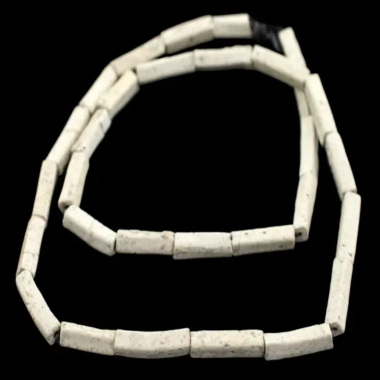 The Bead Chest Moroccan Pottery Beads, White, Rectangle: Genuine North African Berber Tribal Beads for DIY Jewelry Making and More {3}