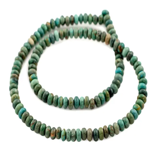 The Bead Chest Green Turquoise Rondelle Beads 6mm Disk Gemstone 16 Inch Strand {3}