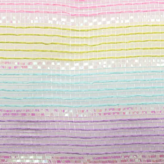10.5" Faux Jute Shiny Stripe Mesh Ribbon: Pink, Green, Blue, Lavender (10 Yards) {3}