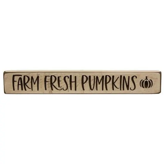 Farm Fresh Pumpkins Decorative Wooden Block Sign for Fall Home D&eacute;cor {1}