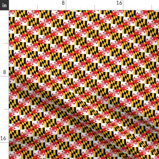 Various Fabrics by the Yard or Fat Quarter Flag Maryland Red Gold Custom Printed Fabric by Spoonflower {2}