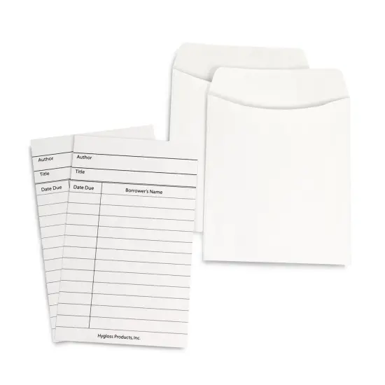 Library Cards & Non-Adhesive Pockets Combo, White, 30 Each/60 Pieces {1}