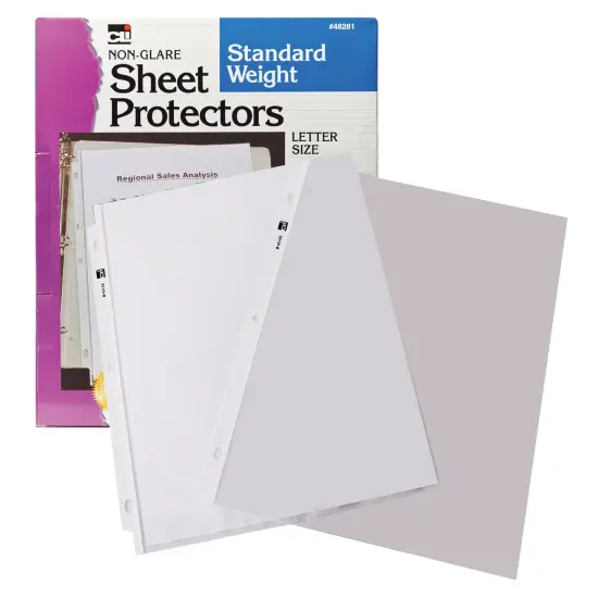 Sheet Protectors, Standard Weight, Letter Size, Non-Glare, Box of 100 {1}