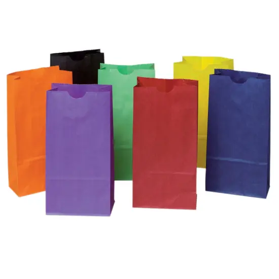 Mini Kraft Bag, Assorted Bright Colors, 4-1/8" x 2-5/8" x 8", 28 Bags {1}