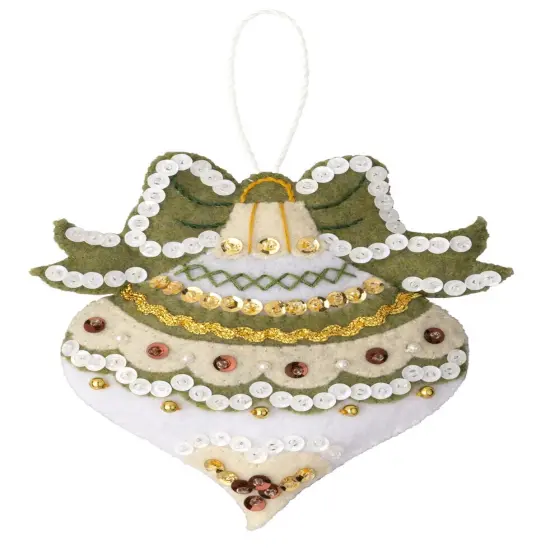 Bucilla Felt Ornaments Applique Kit Set Of 6-Holiday Glitz {3}