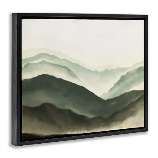 Stupell Industries Atmospheric Mountain Range Framed Floater Canvas Wall Art Black Floater Frame {3}
