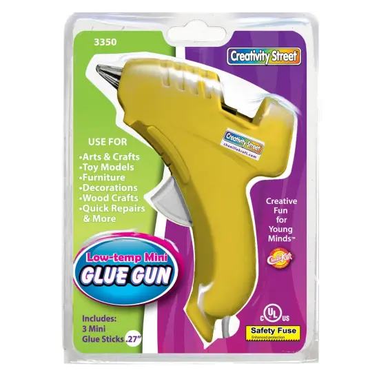 Low-Temp Mini Glue Gun, Yellow, 5.5" x 4", 1 Glue Gun + 3 Glue Sticks {1}