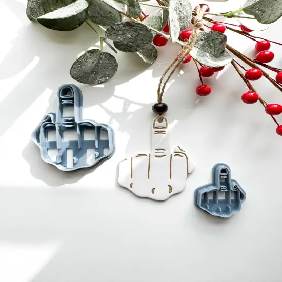 MIDDLE FINGER ORNAMENT | INAPPROPRIATE | CLAY CUTTER {3}