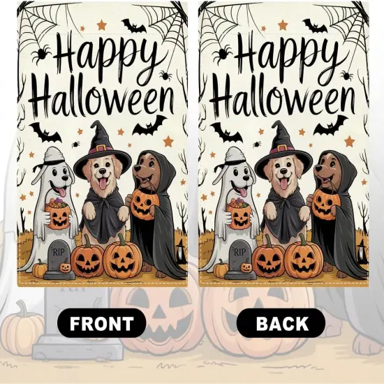 Yard Happy Halloween Dog Pumpkin Garden Flag 12x18(Halloween1) {3}
