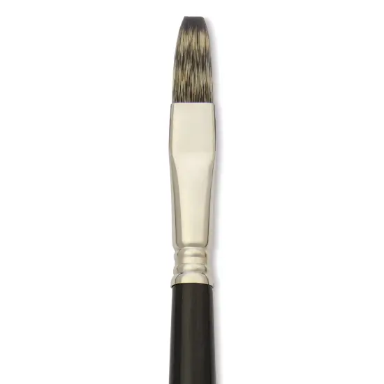 Escoda Vintage Synthetic Brush - Flat, Long Handle, Size 12 {1}