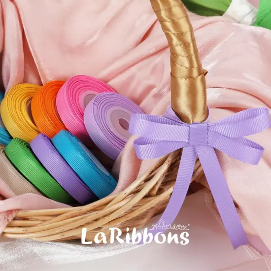 3/8 Inch 100 Yards Grosgrain Ribbon Set 10 Yd/Roll 10 Rolls Spring Easter Craft Ribbon for Gift Wrapping Floral Bouquets Wedding Party Decoration {5}