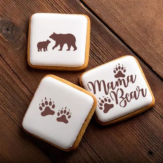 Mama Bear 3 Piece Cookie Stencil Bundle {3}