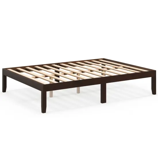 Full Size Bed Frame with Wooden Slats Support and Rubber Wood Legs Perfect for Dorm Room Natural {7}