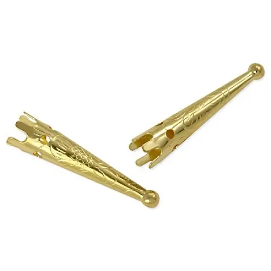 JewelrySupply Gold Color Bolo Tip with Design 28mm (Pack of 10) {2}