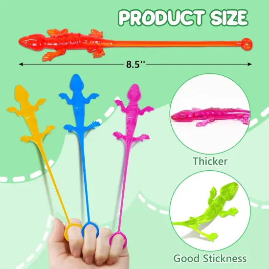 30pcs Sticky Gecko Toys Party Favors Kids Goodie Bag Stuffers Sticky Finger Bulk Stretchy Lizard Toys Treasure Box Prize Pinata Fillers Classroom Rewards Birthday Party Supplies Treat Toddler Boy Girl {2}
