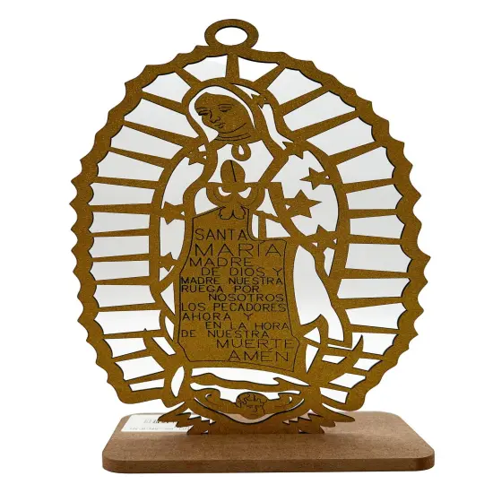 12pcs Religious Lady Guadalupe Wooden Centerpiece Gold {1}