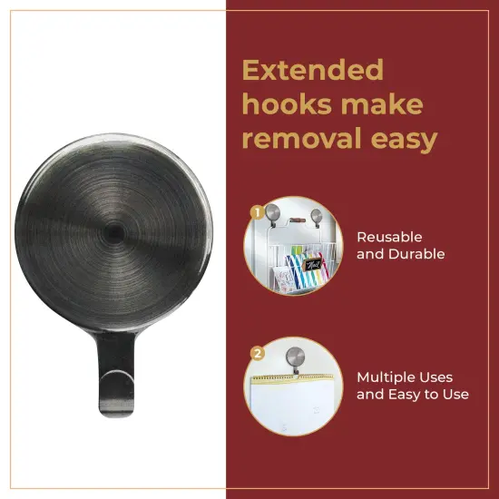 Haute Decor Attract&reg; Magnetic Hanger, 1 Pack - Strong Magnet Hook for Metal Doors and Surfaces Nickel {4}