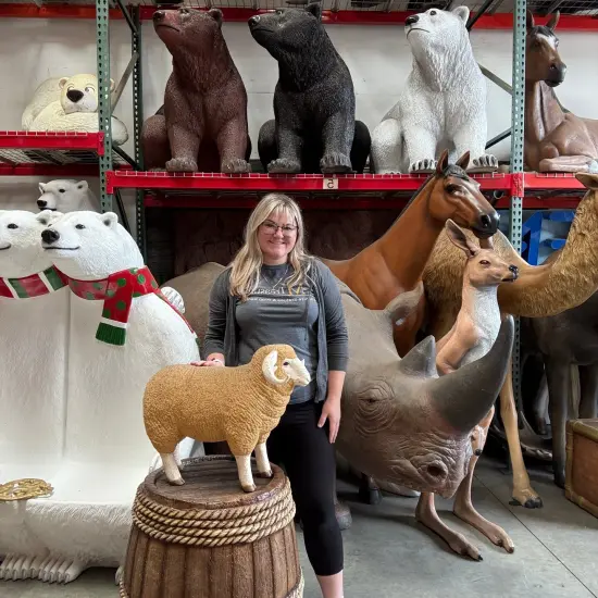 Baby Merino Ram Life Size Statue {3}