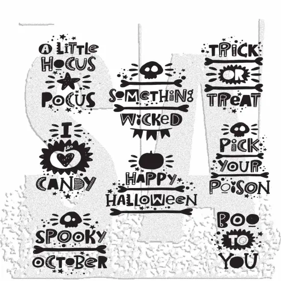 Tim Holtz Cling Stamps 7"X8.5"-Halloween Whatnots {1}
