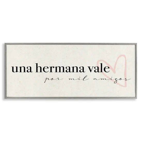 Stupell Industries Una Hermana Vale Framed Giclee Art Gray Framed {1}