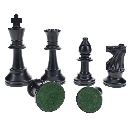 WE Games Color Bright Plastic Staunton Tournament Chess Pieces with 3.75 in. King - Half Chess Set of Chess Pieces Only, Black {2}