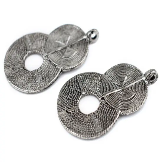The Bead Chest Silver Rising Sun Baule Pendant (56x32mm): African Tribal Metal Pendant for DIY Jewelry and Necklace {5}