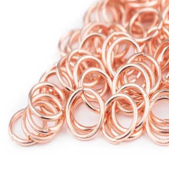 The Bead Chest Copper 10mm Round Open Jump Rings, Pack of 100 {3}
