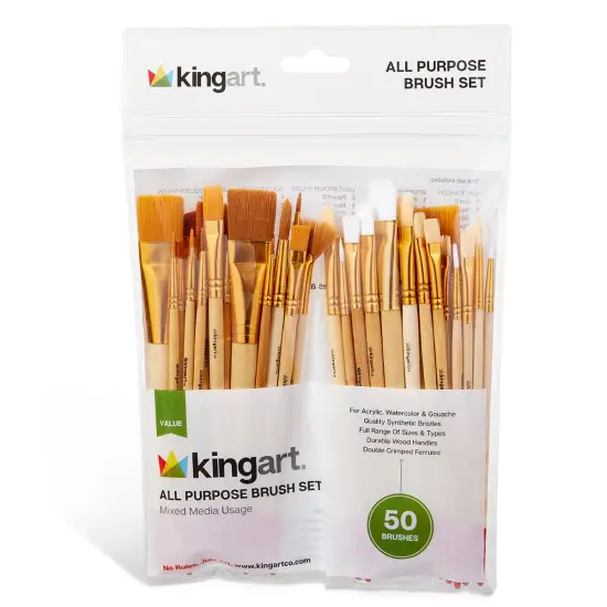 KINGART® Value Pack Brush Set 50 pc {2}