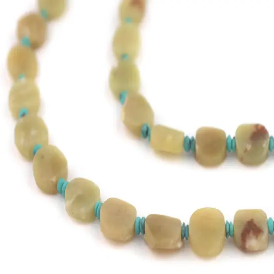 The Bead Chest Greenish Yellow Flat Circular Afghan Jade Beads (8mm) {1}