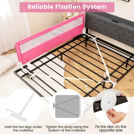 Babyjoy 71''Foldable Baby Bed Rail Guard Toddlers Swing Down Safety Bedrail {5}