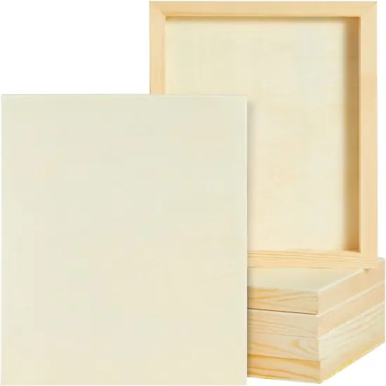 6 Pack Unfinished Wood Canvas Boards for Painting, 8x10 Inch Deep (Blank, 0.85 Inches Thick ) {1}