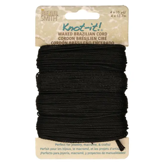 The Beadsmith Brazillian Waxed Cord Mix Black {1}