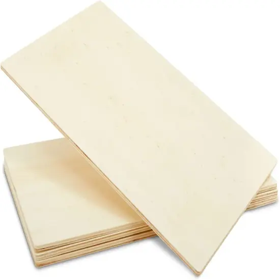 4 Pack Unfinished Plywood Rectangular Wood Slice, (15.5 x 9.8 x 0.2 in Wooden Board) {1}