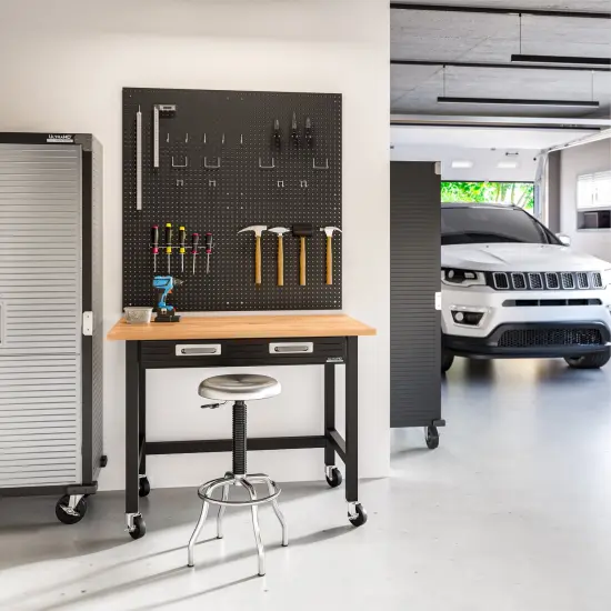 Seville Classics UltraHD 48&rdquo; Rolling Workbench, 48" W x 24" D x 37" H {6}