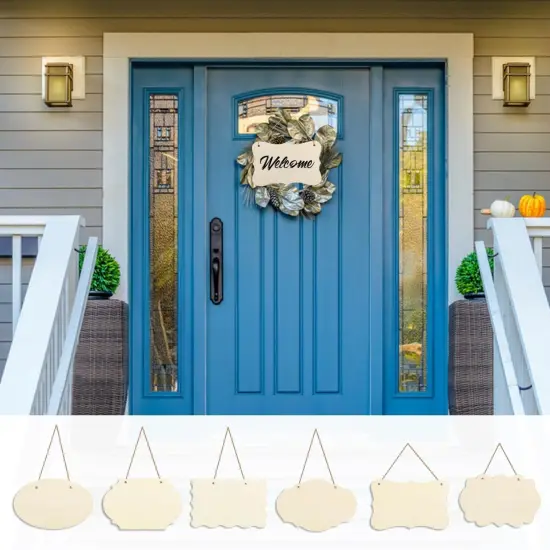 48 PCS Unfinished Rectangle Hanging Signs {3}