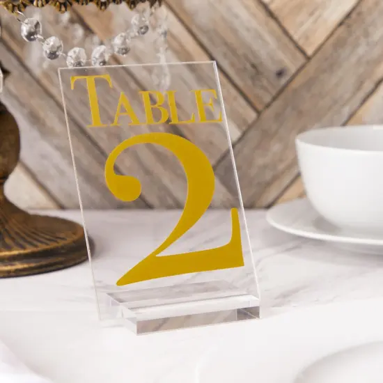 Clear Table Number Holders for Weddings, Acrylic Place Card Signs (10 Pack) {2}