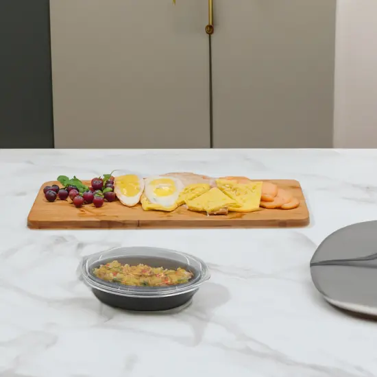 Northlight 150-Count48 oz. Black Microwavable Plastic Take Out Container with Clear Lid {5}