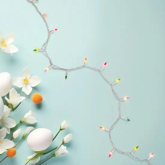 Northlight Mini Pastel Christmas Light Set - Multi-Color - 7' White Wire - 35ct {3}