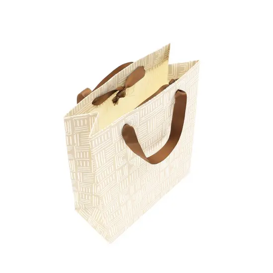 Handmade Paper Gift Bags - Set of 5, (9 X 4 X 11.5 Inch) Brown {1}