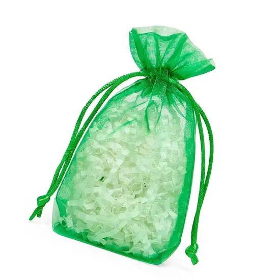 Flat Bottom Organza Bags 3 1/2 '' X 1 '' X 5 1/2 '' for Small Gift Bags Emerald {3}