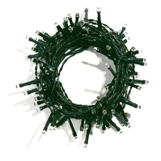 100 LED Multifunction String Light with Green Wire Plug in Warm White {6}