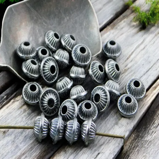 5x7mm Gunmetal Bicone Spacer Beads {3}